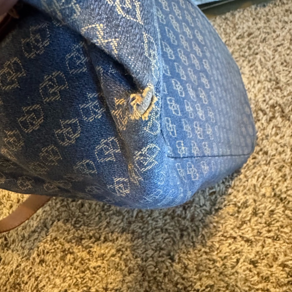 Dooney & Bourke Navy and Tan Monogram Shoulder Bag - Picture 11 of 16
